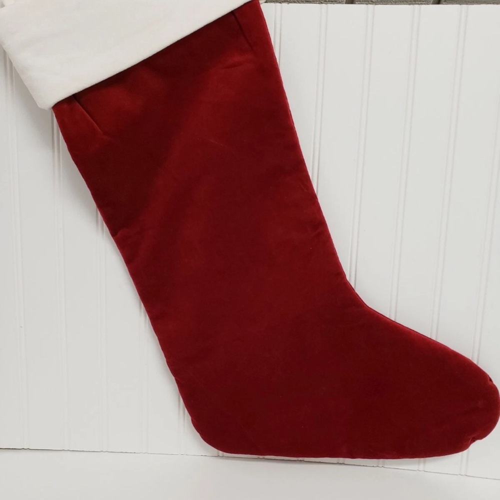 Pottery Barn medium velvet red stocking